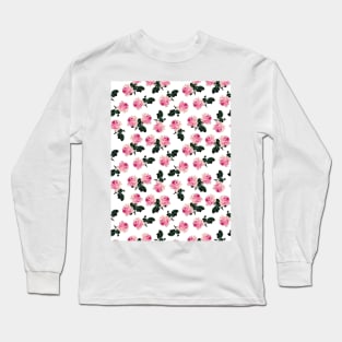 Scattered pink vintage roses Long Sleeve T-Shirt